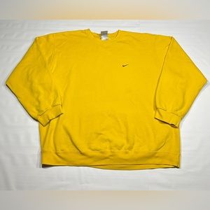 Yellow Nike Mini Swoosh Sweatshirt Silver/Grey Tag 2000’s